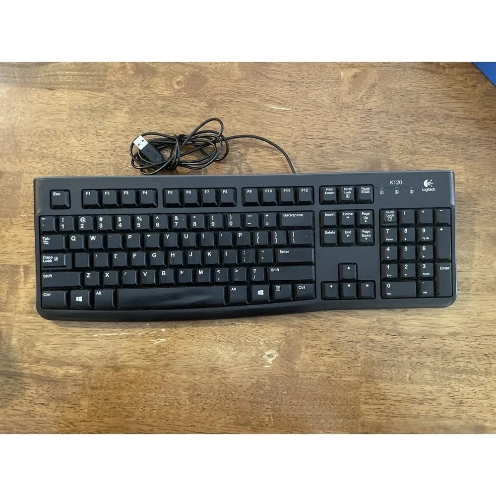 Logitech K120 920-002851‎ Wired Keyboard Black Tested Working*